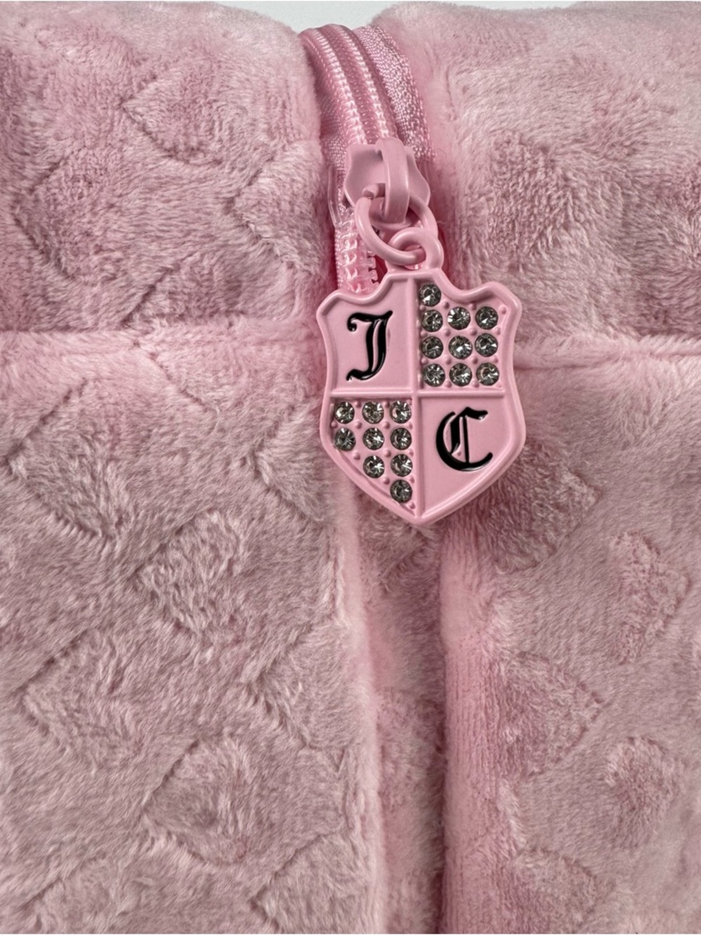 Juicy Couture YK2 Pink Iridescent Clear Cosmetic Case with Interior PV Pockets - Picture 6 of 8